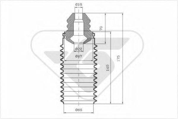 Пылезащитный комилект, амортизатор HUTCHINSON KP104