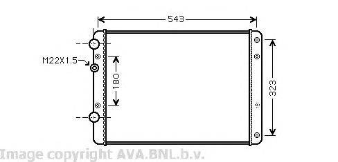 Радиатор, охлаждение двигателя AVA QUALITY COOLING VW2249