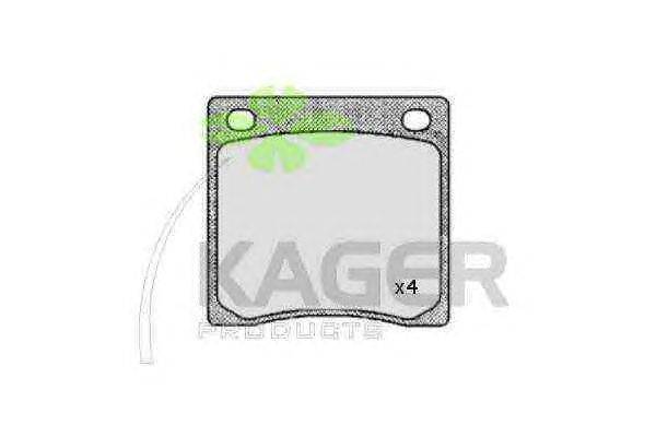 Комплект тормозных колодок, дисковый тормоз KAGER 35-0387