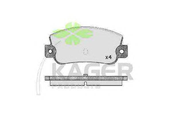 Комплект тормозных колодок, дисковый тормоз KAGER 350403