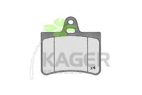 Комплект тормозных колодок, дисковый тормоз KAGER 350539
