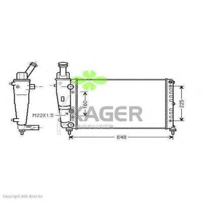 Радиатор, охлаждение двигателя KAGER 310572