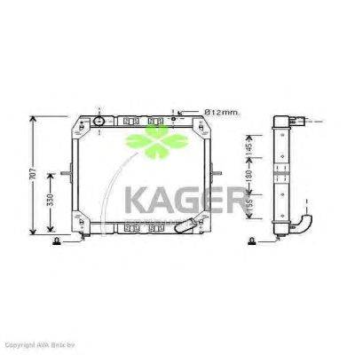 Радиатор, охлаждение двигателя KAGER 311271