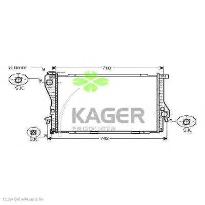 Радиатор, охлаждение двигателя KAGER 31-1505