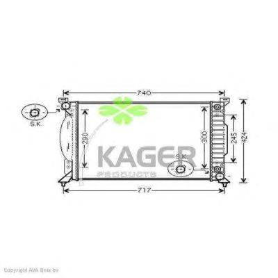 Радиатор, охлаждение двигателя KAGER 311630