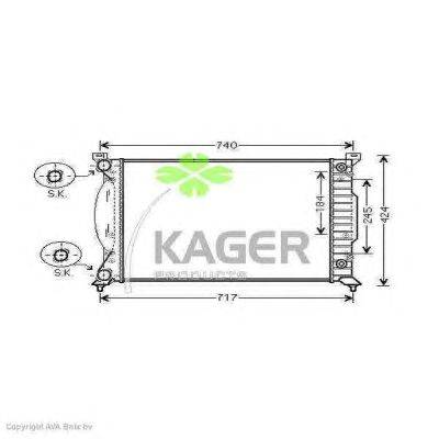 Радиатор, охлаждение двигателя KAGER 311632
