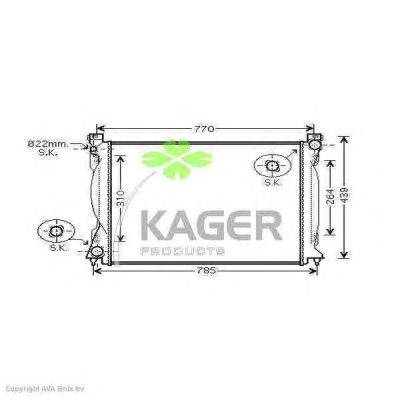Радиатор, охлаждение двигателя KAGER 311646