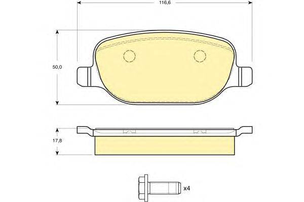 Комплект тормозных колодок, дисковый тормоз GIRLING 6114901
