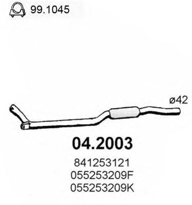 Предглушитель выхлопных газов ASSO 04.2003