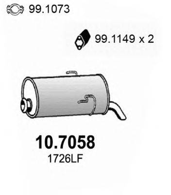 Глушитель выхлопных газов конечный ASSO 10.7058