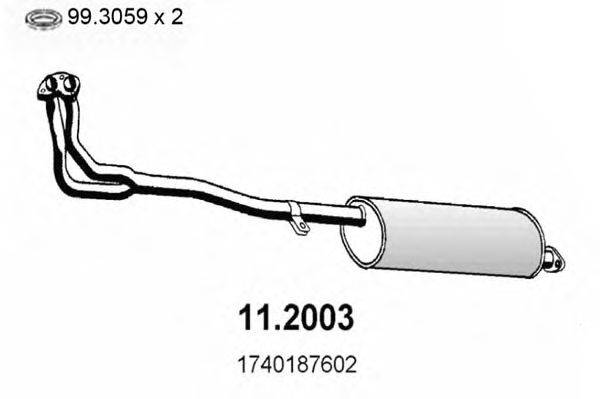 Предглушитель выхлопных газов ASSO 11.2003