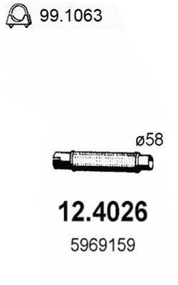 Труба выхлопного газа ASSO 12.4026
