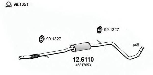 Средний глушитель выхлопных газов ASSO 12.6110