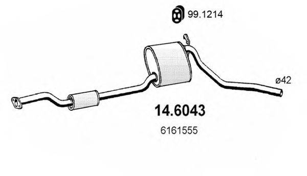 Средний глушитель выхлопных газов ASSO 14.6043