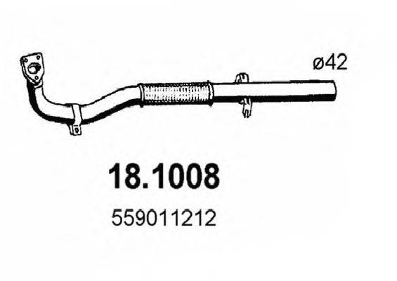 Труба выхлопного газа ASSO 181008