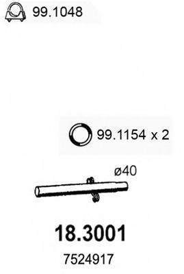 Труба выхлопного газа ASSO 18.3001