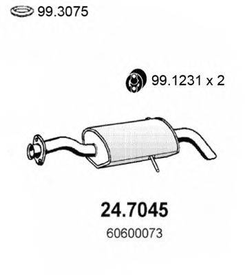 Глушитель выхлопных газов конечный ASSO 24.7045