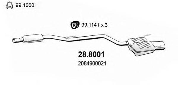 Средний / конечный глушитель ОГ ASSO 28.8001