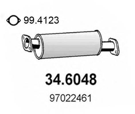 Средний глушитель выхлопных газов ASSO 346048