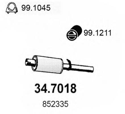 Глушитель выхлопных газов конечный ASSO 34.7018