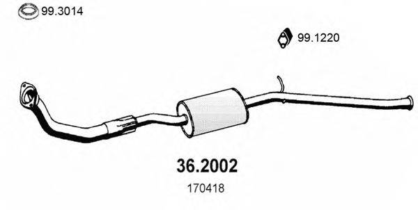 Предглушитель выхлопных газов ASSO 36.2002