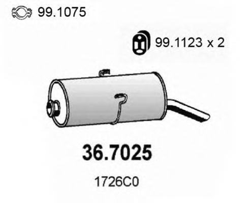 Глушитель выхлопных газов конечный ASSO 36.7025