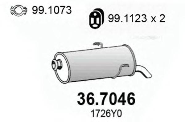 Глушитель выхлопных газов конечный ASSO 36.7046