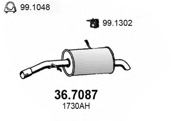 Глушитель выхлопных газов конечный ASSO 36.7087