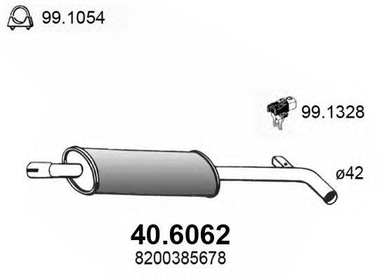 Средний глушитель выхлопных газов ASSO 40.6062