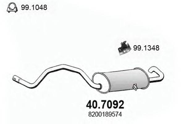 Глушитель выхлопных газов конечный ASSO 40.7092