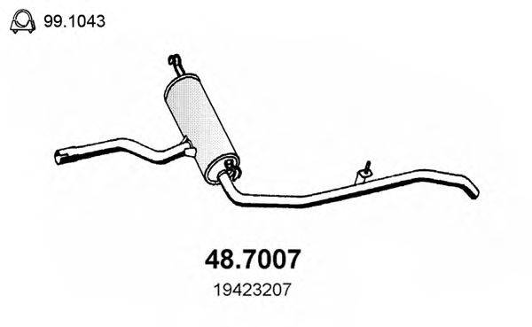 Глушитель выхлопных газов конечный ASSO 48.7007