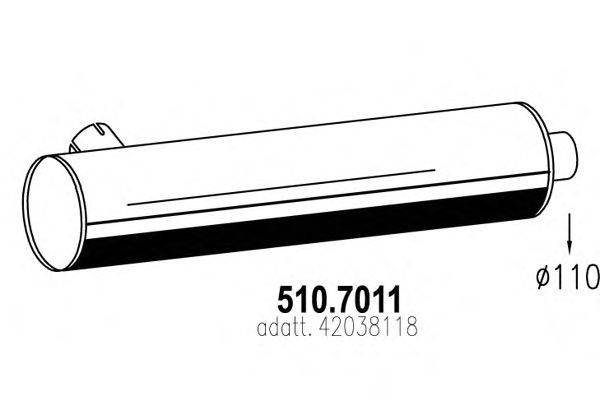 Средний / конечный глушитель ОГ ASSO 510.7011