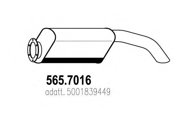 Средний / конечный глушитель ОГ ASSO 565.7016