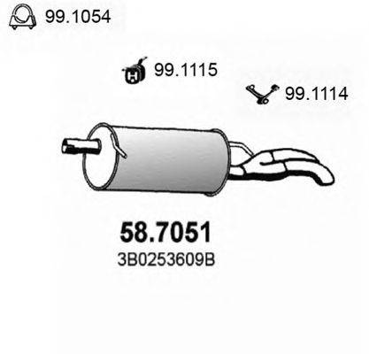 Глушитель выхлопных газов конечный ASSO 58.7051