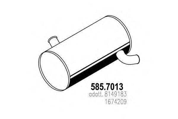 Средний / конечный глушитель ОГ ASSO 585.7013