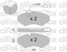 Комплект тормозных колодок, дисковый тормоз CIFAM 822-014-2