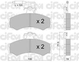 Комплект тормозных колодок, дисковый тормоз CIFAM 822-031-0