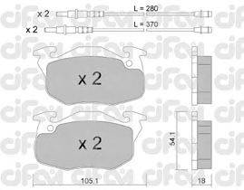 Комплект тормозных колодок, дисковый тормоз CIFAM 822-037-1