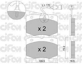 Комплект тормозных колодок, дисковый тормоз CIFAM 822-051-2