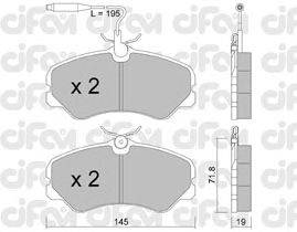 Комплект тормозных колодок, дисковый тормоз CIFAM 822-058-1