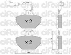 Комплект тормозных колодок, дисковый тормоз CIFAM 822-059-2