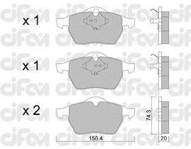 Комплект тормозных колодок, дисковый тормоз CIFAM 822-181-1