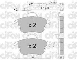 Комплект тормозных колодок, дисковый тормоз CIFAM 822-184-1