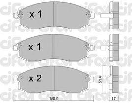 Комплект тормозных колодок, дисковый тормоз CIFAM 822-306-0