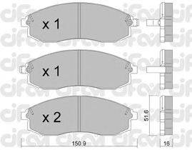 Комплект тормозных колодок, дисковый тормоз CIFAM 822-306-1