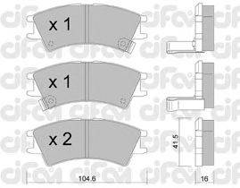 Комплект тормозных колодок, дисковый тормоз CIFAM 822-361-0
