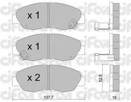 Комплект тормозных колодок, дисковый тормоз CIFAM 822-384-0
