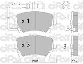 Комплект тормозных колодок, дисковый тормоз CIFAM 822-554-0
