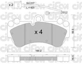 Комплект тормозных колодок, дисковый тормоз CIFAM 822-653-0K