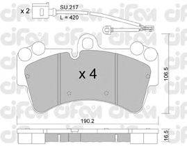 Комплект тормозных колодок, дисковый тормоз CIFAM 822-654-0K